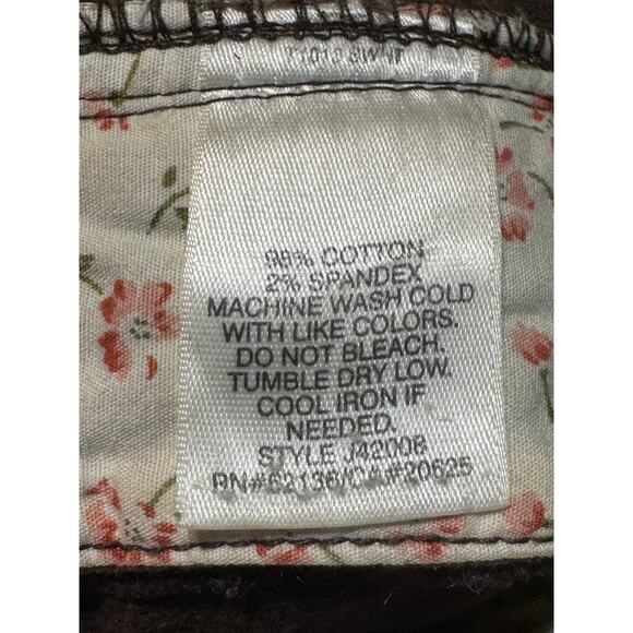 Guess Brown Corduroy Stretch Flare Low Rise Pants Jeans Y2K Style Women's 27 - Picture 10 of 14